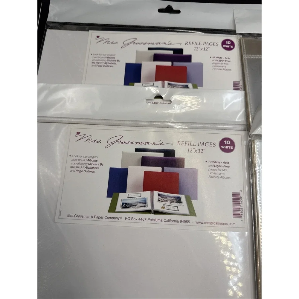 20 Mrs Grossman's 12x12 Refill Pages + 20 Page Protectors Scrapbooking